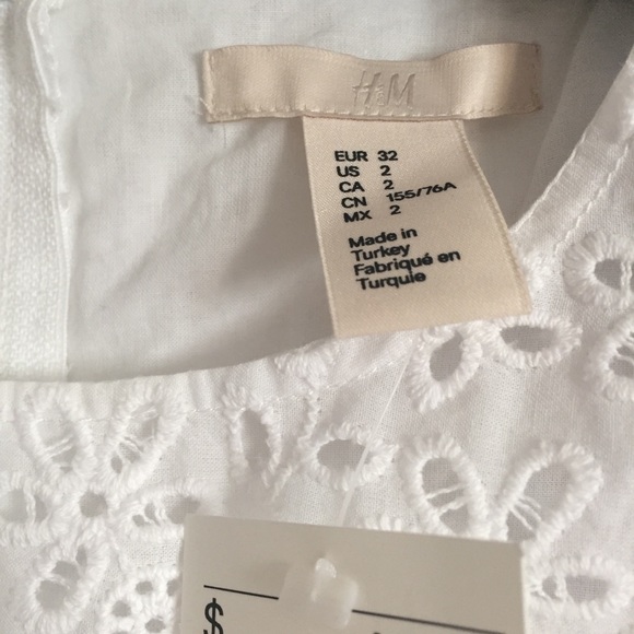 H&M | Tops | Hm Eyelet Peplum Ruffle Top | Poshmark